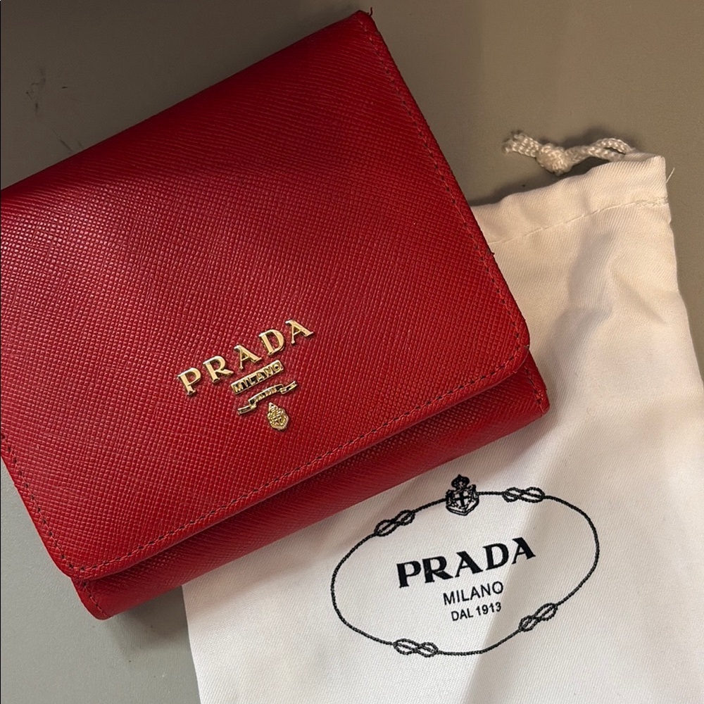 Prada Red Leather Wallet